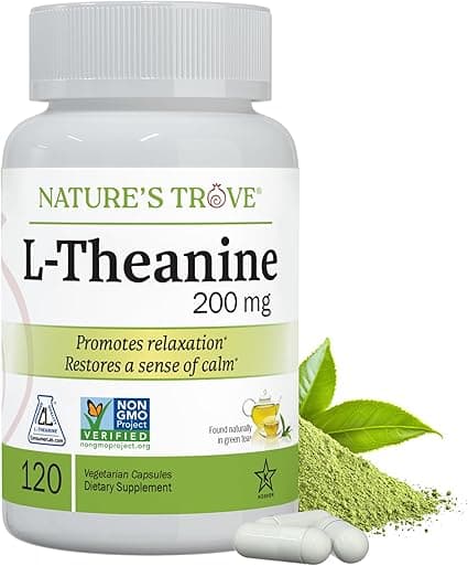 Nature's Trove L-Theanine 200mg 120 Vegetarian Capsules